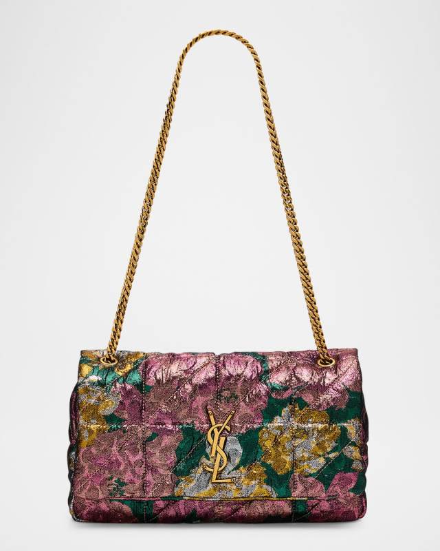 Jamie Medium YSL Chain Shoulder Bag in Brocade Wool